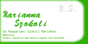 marianna szokoli business card